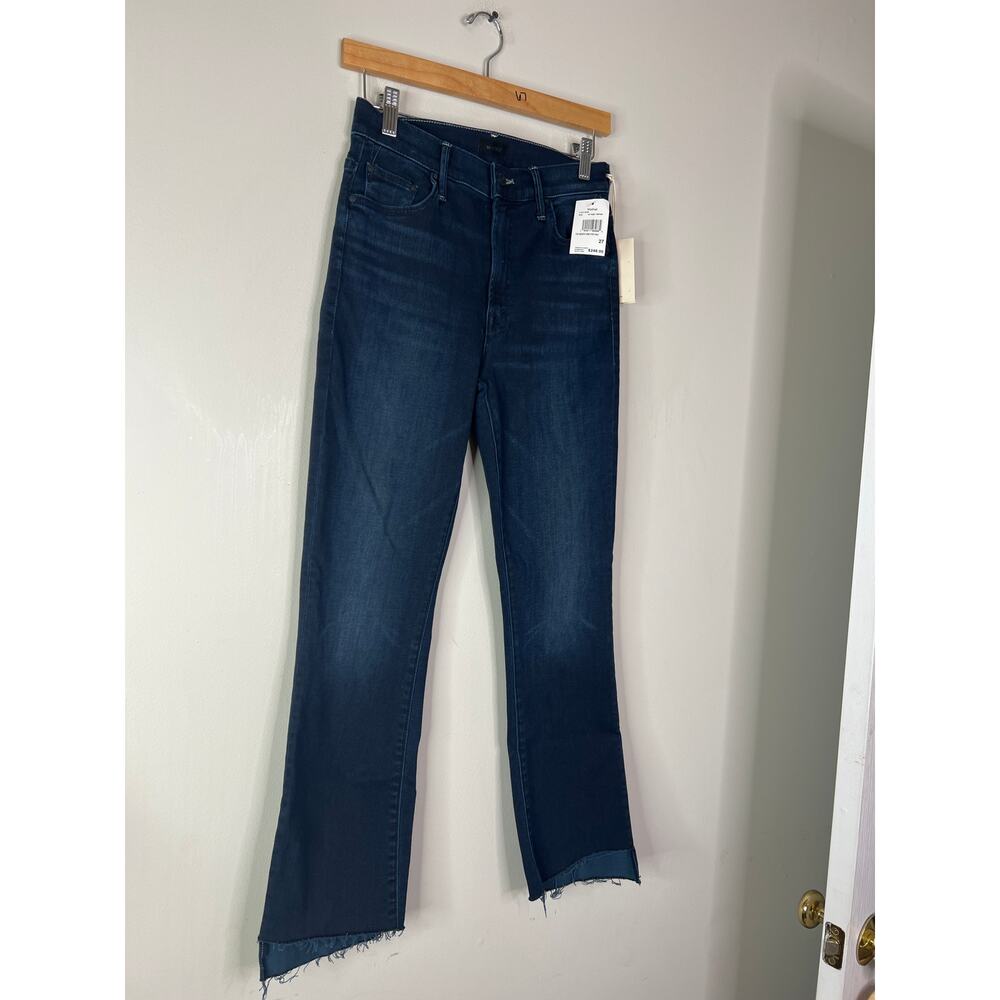 NWT Mother Insider Crop Step Fray Raw Cut Jeans Night Tripper Size: 27 - Picture 3 of 9